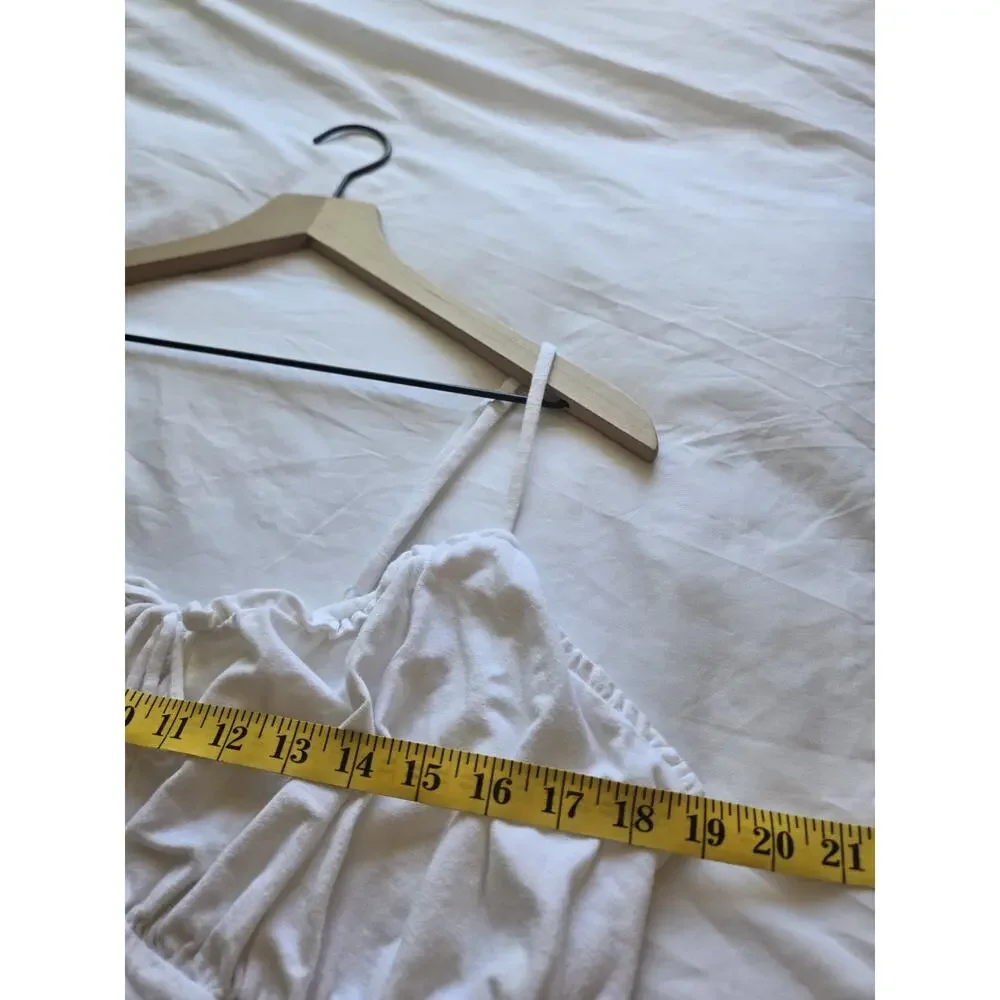 Old Navy White Milkmaid Coquette Cottagecore Prairie Midi Dress Euro Summer XL